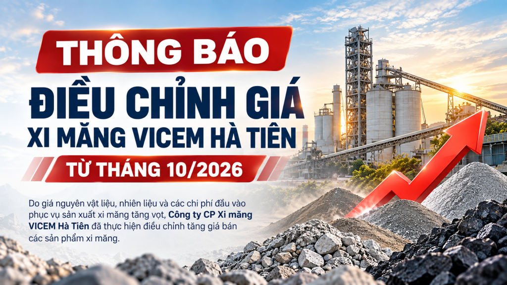 VICEM HÀ TIÊN ĐIỀU CHỈNH GIÁ XI MĂNG TỪ THÁNG 10/2026